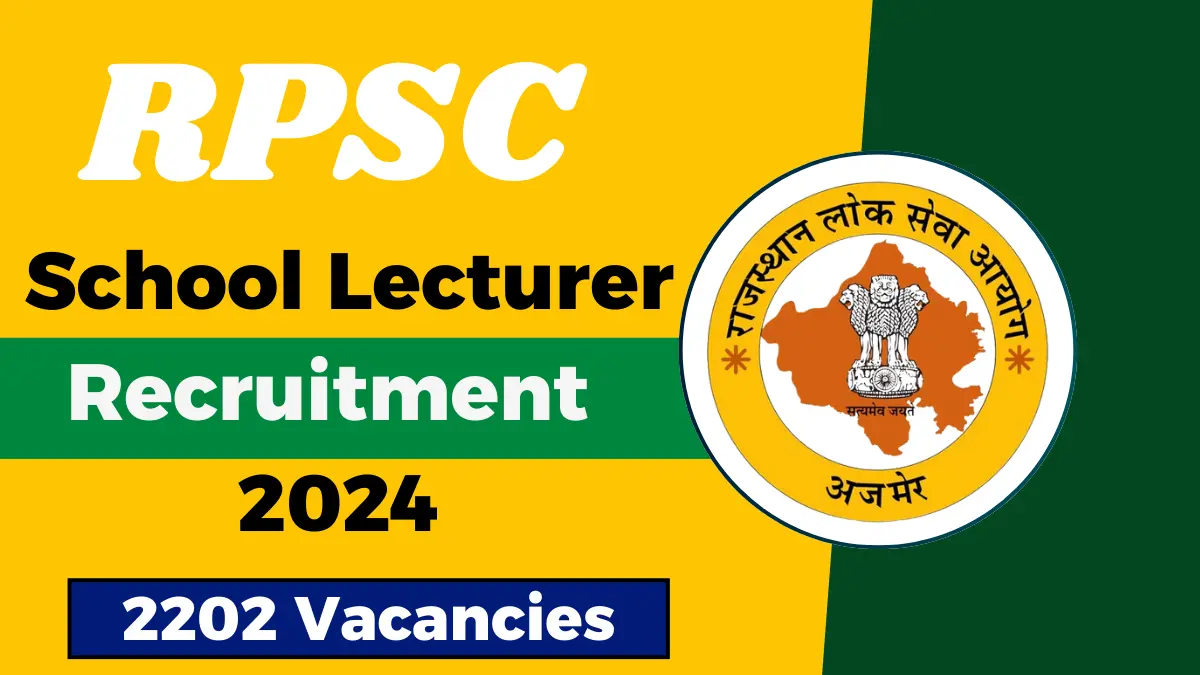 RPSC School Lecturer Education (PGT Teacher) Recruitment 2024