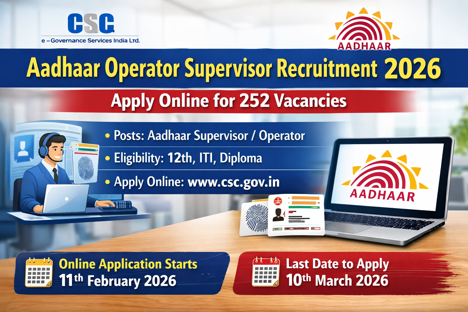 Aadhaar Operator Supervisor Recruitment 2026