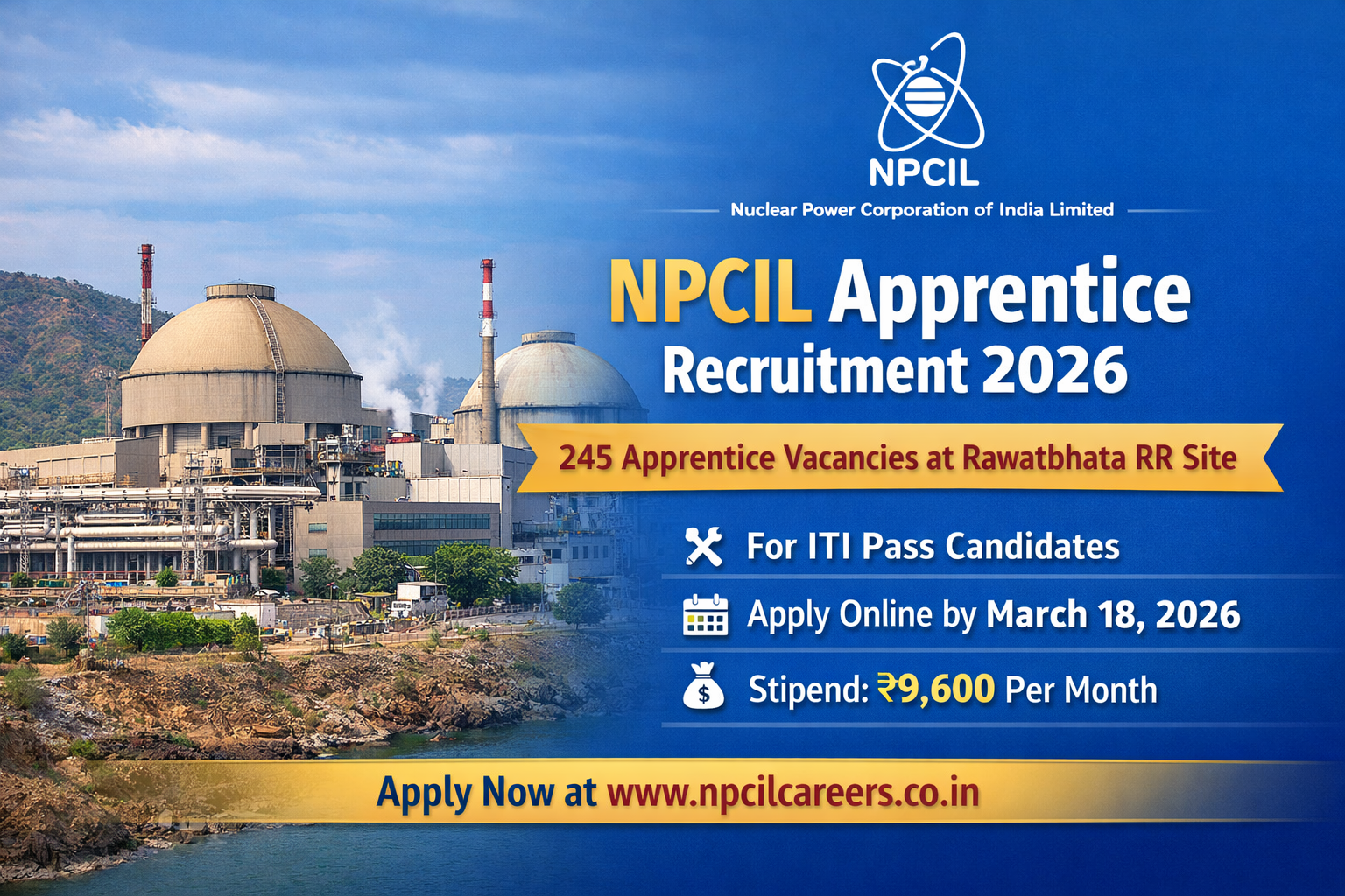 NPCIL Apprentice Recruitment