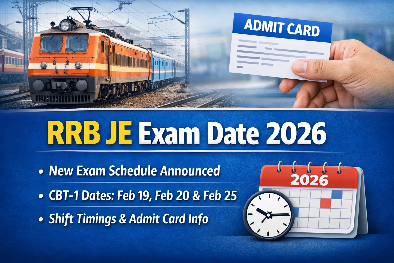RRB JE Exam Date 2026