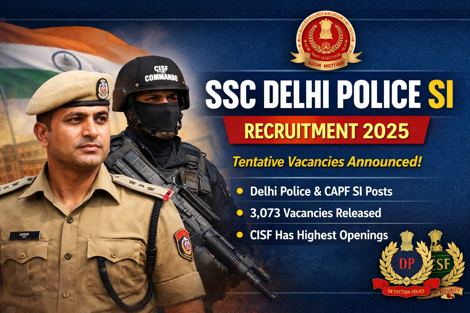 SSC Delhi Police SI& CAPF SI 2026
