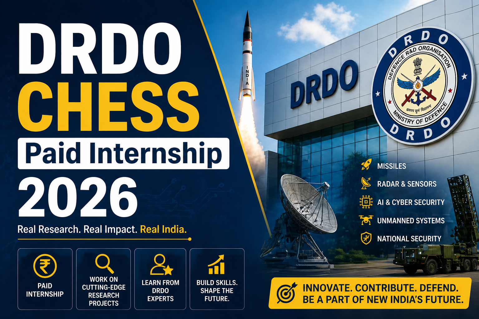DRDO CHESS Paid Internship 2026