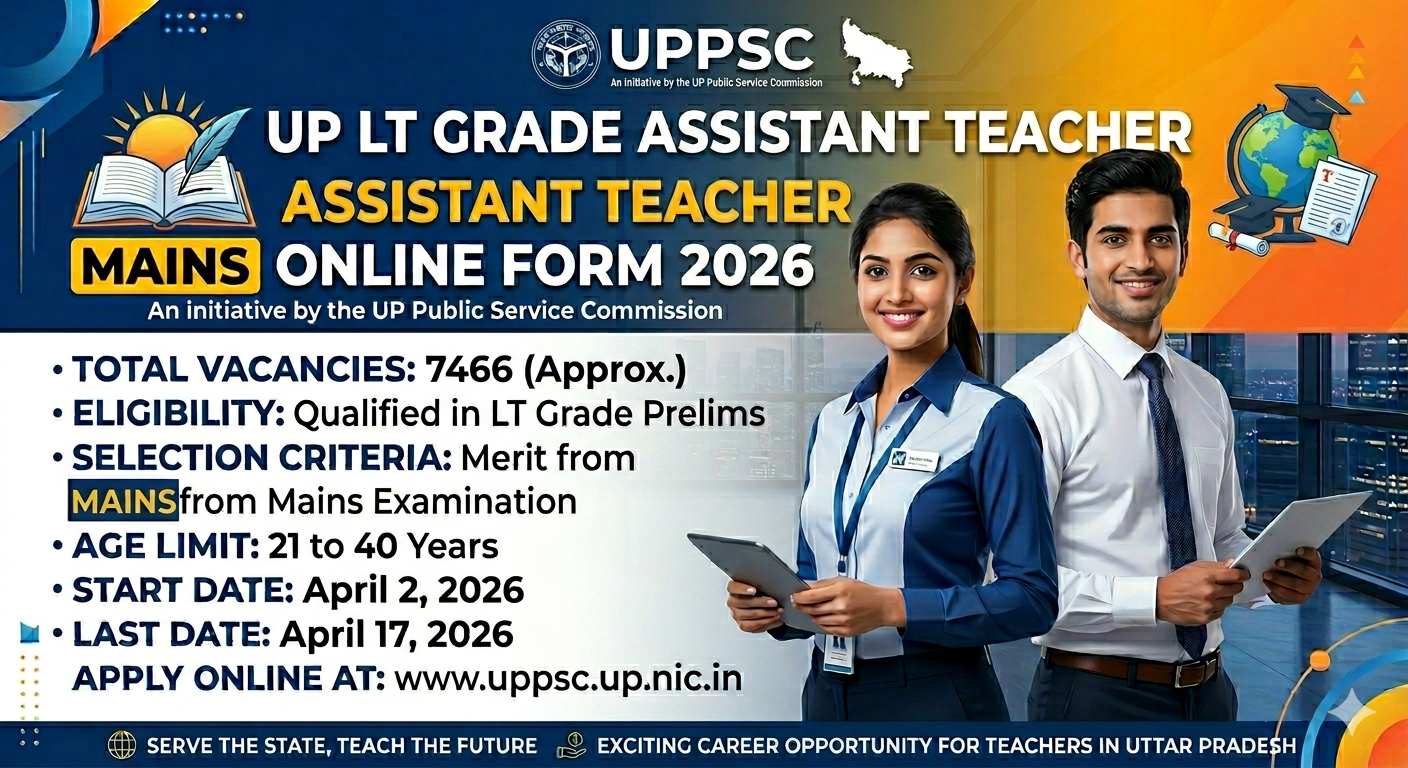 UP LT Grade Assistant Teacher Mains Online Form 2026