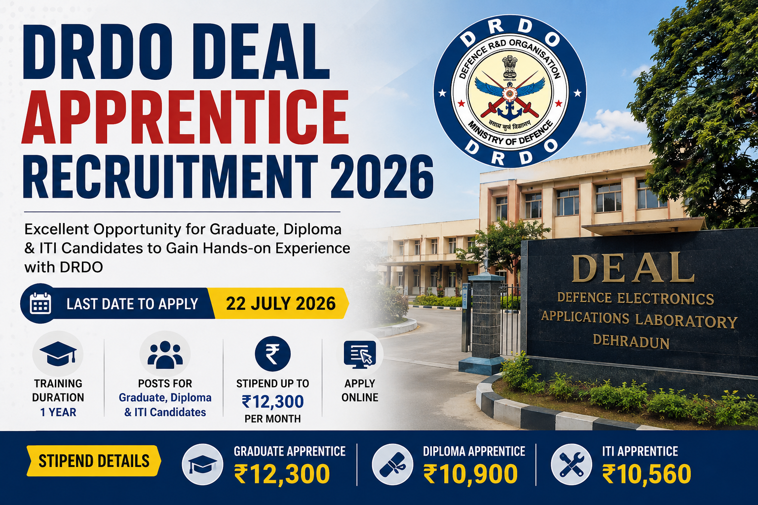 DRDO DEAL Apprentice Recruitment 2026
