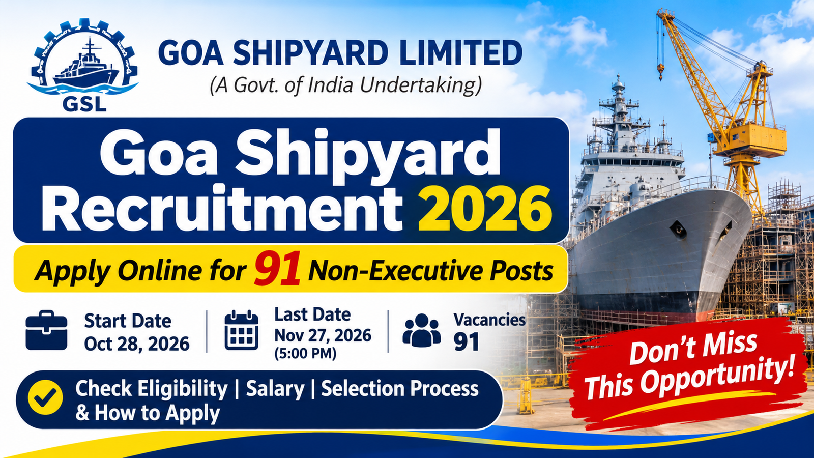 Goa Shipyard Recruitment 2026