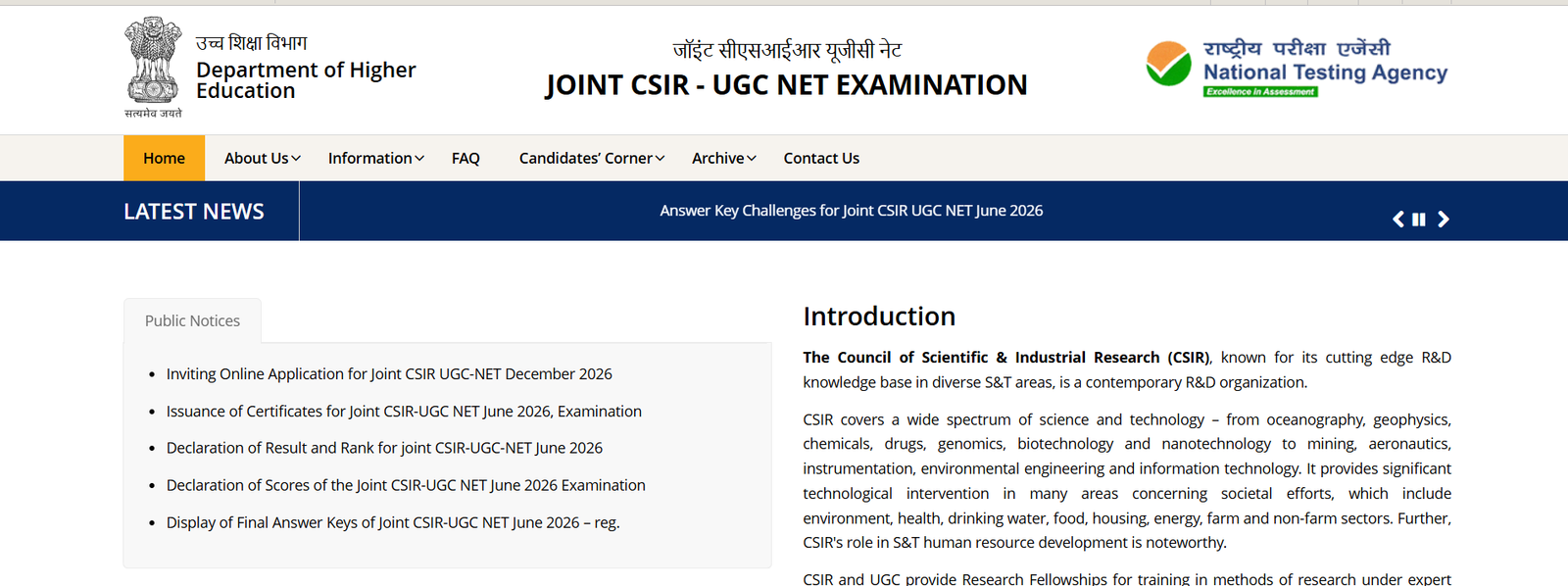 CSIR-UGC NET